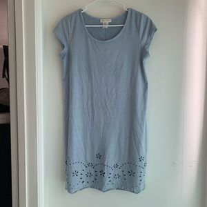 Blue Suede Mini Dress